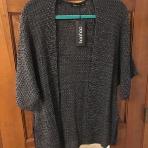 Boohoo gray side split batwing cardigan